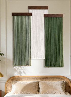 Solid lor Wood Board Tassel Tapestry Home Homestay Wall Deco