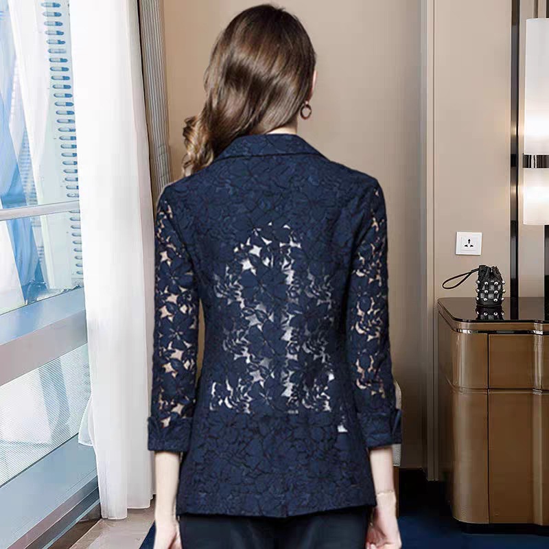 2024 Lace Hollow Blazer Women's British Thin Top Small Suit - 图1