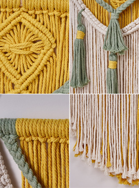 Bohemian Hand-woven Tapestry lorful tton Rope Wall Hanging L