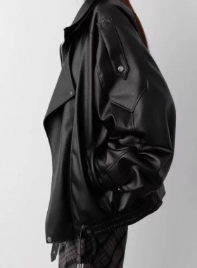 2026 Women's Heavy Industry Double llar Motorcycle Jacket Pu