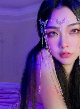 New Luxury Romantic Wedding Rhinestone Fringed Forehead Chai