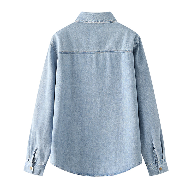 2024 Embroidered Denim Long-sleeved Shirt For Women With Nic - 图2