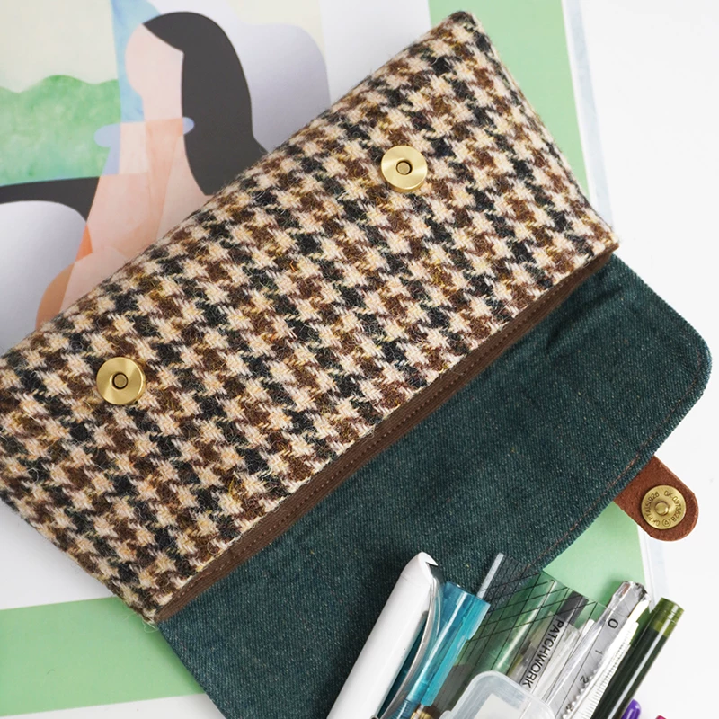 Капиacious high quality retro pencil case, organizer bag, DIY
