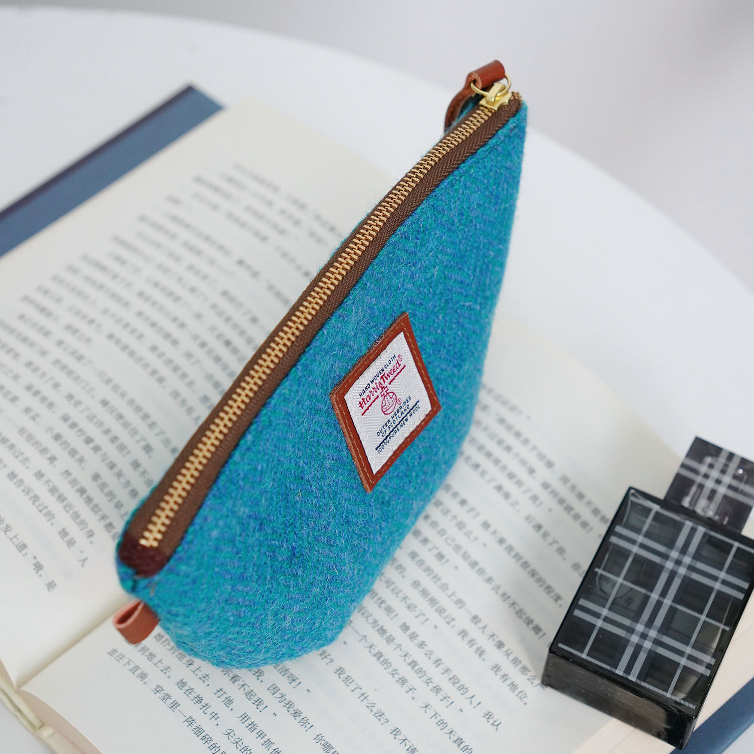 贝壳化妆包Harris tweed哈里斯粗花呢贝壳包随身便携化妆品收纳包