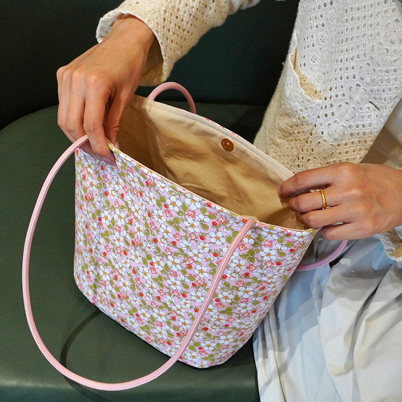 Liberty利伯缇印花水桶包小清新手拎包小众设计师单肩手提腋下包,淘宝优惠券,粉丝福利购,淘宝优惠卷