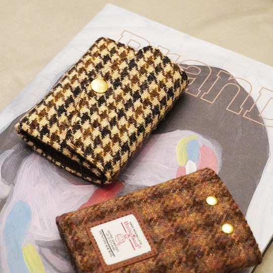 harris tweed哈里斯粗花呢手工迷你小钥匙包多功能便携卡包钥匙扣