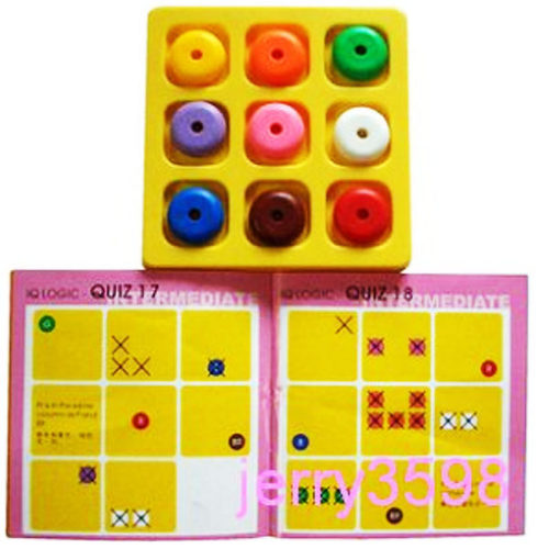 正版nibobo新逻辑定位棋60题IQ LOGIC外销儿童益智力玩具九色游戏 - 图0