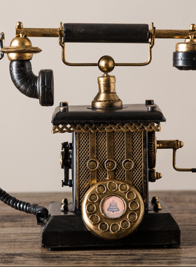 铁艺欧式复古电话机模型道具摆件
