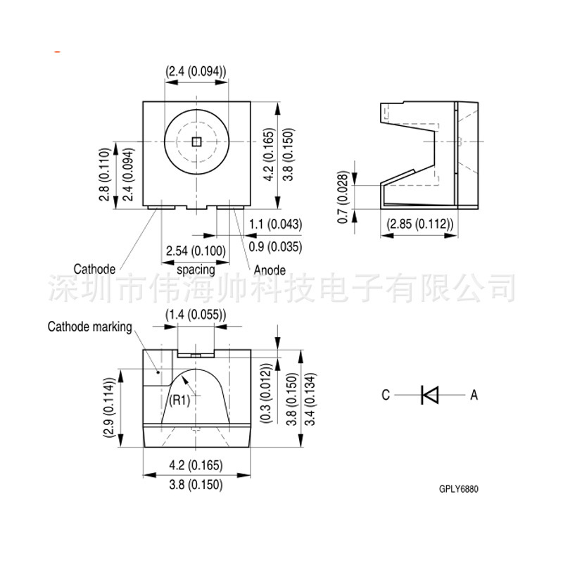 OSRAM LP A67K 4040侧面发光汽车贴片指示灯珠草绿色led LPA67K-图0