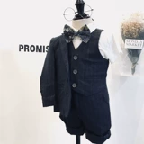 Платье для мальчиков, детский комплект, костюм, жилет, в британском стиле