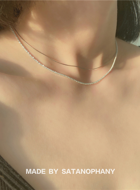 超闪波光粼粼S925银闪光极简素链