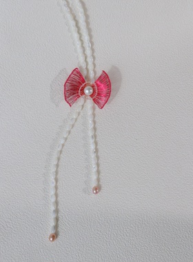 蝴蝶结项链原创设计女小众高级感锁大气时尚百搭简约气质珍珠