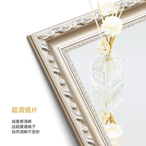 伯仑欧式实木穿衣镜挂墙家用落地镜全身镜服装店试衣镜靠墙大镜子 - 图1