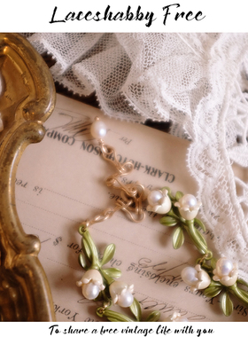 新款珍珠白色植物复古手链饰品