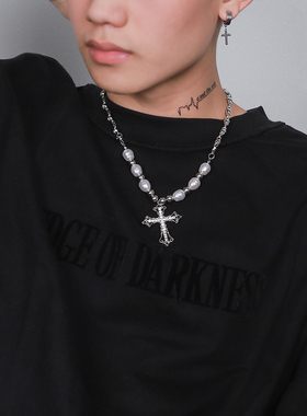 KILLWMMER拼接珍珠镶钻十字架