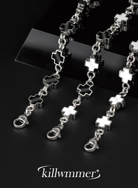 十字拼接钛钢手链男女款