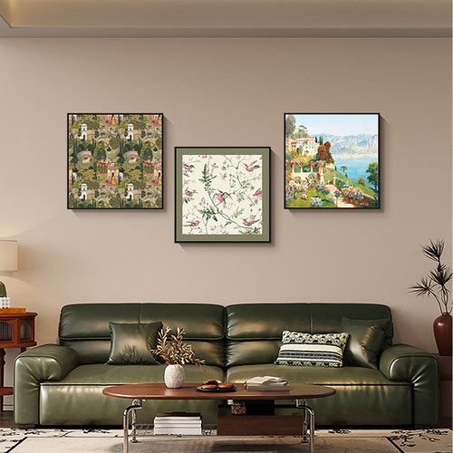 法式餐厅装饰画斋浦尔花园客厅沙发背景墙挂画中古风玄关饭厅壁画 - 图3