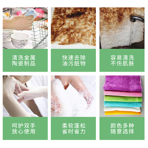 韩国竹纤维洗碗巾 不沾油洗碗抹布 厨房洗碗布全竹双层加厚20条装 - 图2