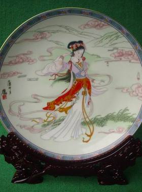 景德镇工艺瓷盘 家喻户晓的中国民间故事【西湖故事-- 蚕花娘娘】
