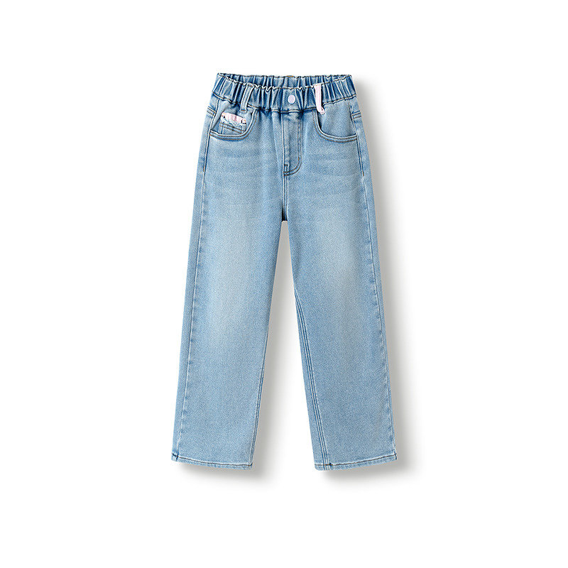 巴拉巴拉balaOne儿童裤子女童长裤冬装加绒牛仔裤2025新款直筒裤,淘宝优惠券,粉丝福利购,淘宝优惠卷