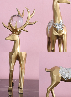 北欧风抽象造型门厅电视柜招财鹿