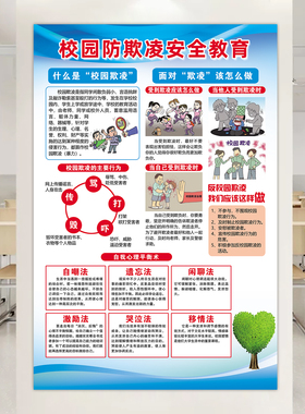 校园安全海报防溺水防霸凌贴纸