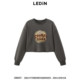 Shopping mall same style LeDing cooperation series biscuit printed short sweatshirt C2CRE3316