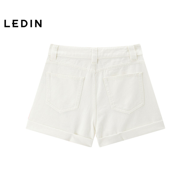 ໂສ້ງຂາສັ້ນ 25 ໂຕ denim cuffed 25 summer ກາງເກງກະທັດຮັດແບບສະບາຍໆ C1HBF2239
