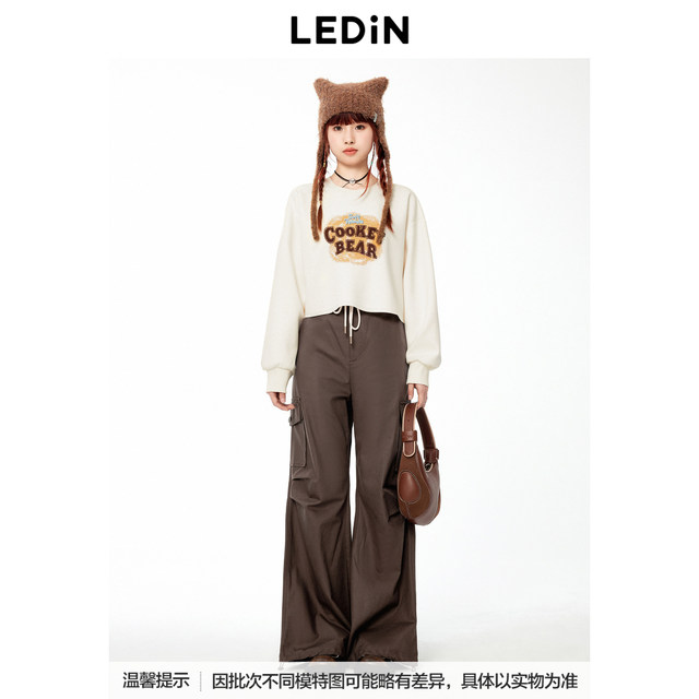 Shopping mall same style LeDing cooperation series biscuit printed short sweatshirt C2CRE3316