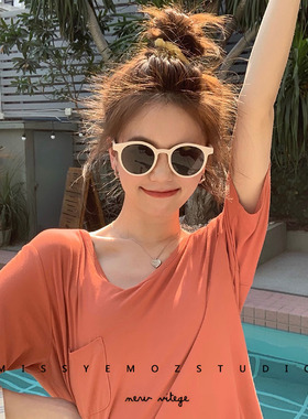 2020韩版潮复古女白色墨镜