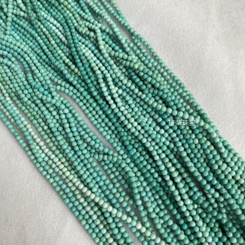 2.5mm湖北天然高瓷绿松石小米珠链diy多圈手链项链吊坠挂绳配饰女,淘宝优惠券,粉丝福利购,淘宝优惠卷