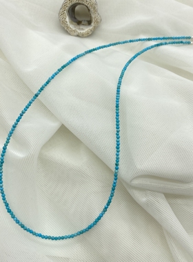 天然原矿绿松石项链锁骨链简约风