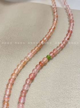 天然冰飘南红玛瑙项链国风锁骨链