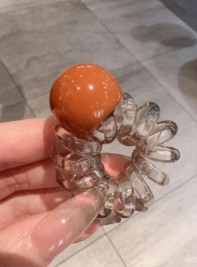 韩版电话线发圈高弹力耐用透明扎头发绳马尾辫皮套简约彩色发球女