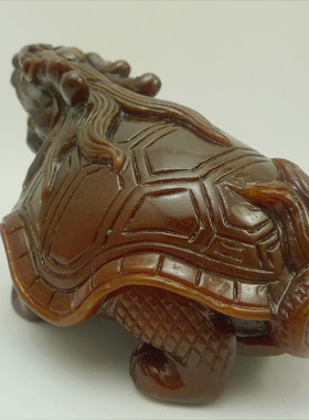 玛瑙玉龙龟摆件客厅办公区桌面招财镇宅电视柜桌面祝福龙头龟饰品