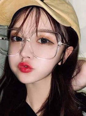 新款个性霍思燕同款d家网红同款平光镜大方框防蓝光近视眼镜潮女