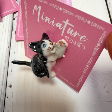 泰国手工陶瓷微缩宠物狗兔猫摆件