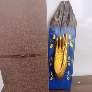 泰国手工摆件商务送礼墙饰泰式家居乔迁装饰金佛手柚木雕板壁挂