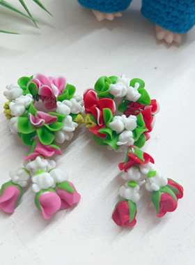 泰国手工串制佛牌泰剧labubu娃衣花环车载挂饰茉莉鸡蛋花环摆设