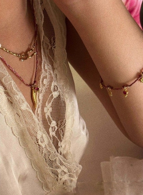 法式风格浪漫假期编制不掉色度假海滩吊坠灵动手链