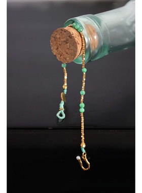 法式优雅度假编制湖水绿锆石手链不掉色精致编织款细腻