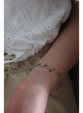 法式波西米亚民族风手工百搭项链米珠天然松石手链