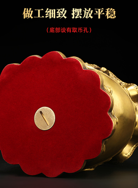 优选吉善缘《代代有钱》铜聚宝盆摆件 招财元宝钱袋家居开业礼品0