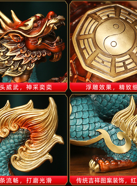 吉善缘《八宝龙龟》铜摆件 招财八卦龙头龟办公室装饰摆设A0034