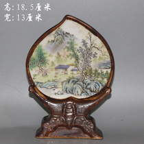 Republic Engraving Fowgrain Pink Landscape Tattoo Screen Imitation Ancient Old Goods Porcelain Home Chinese Style Bedroom Desktop Pendulum