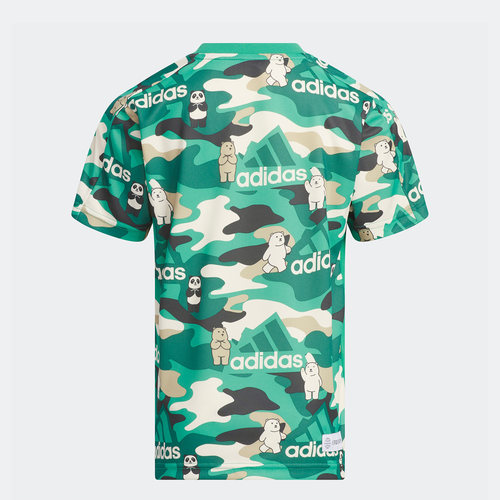 Adidas/阿迪达斯正品春季新款小童印花休闲透气短袖IA8214 - 图0