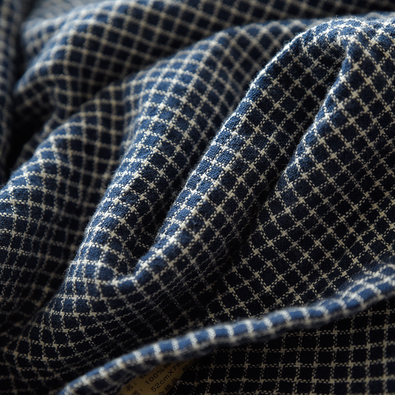 日系客供 一对装 纯棉格子枕巾 全棉四层纱布枕垫 单人家居床品,淘宝优惠券,粉丝福利购,淘宝优惠卷