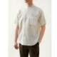 Shui Muliangpin stand collar short-sleeved commuting shirt men's shirt