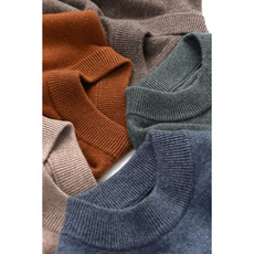 Свитер мужской 进口纱线全羊毛毛衫男士圆领毛衣商务休闲保暖针织衫 秋冬款男装