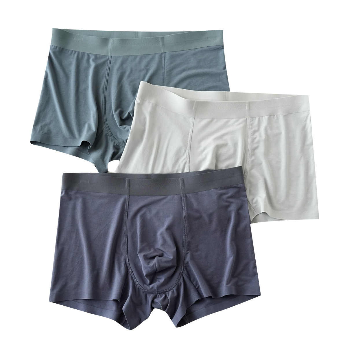 三条装 亲肤柔软 透气莫代尔 男士纯色平角裤 含桑蚕丝无痕内裤k,淘宝优惠券,粉丝福利购,淘宝优惠卷